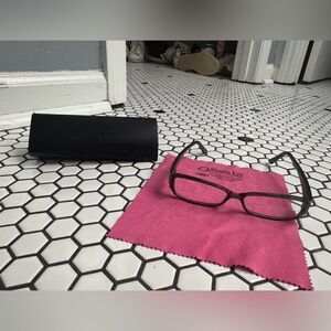 Fendi  Rectangular Glasses F974 53 14 Italy light Rx black green